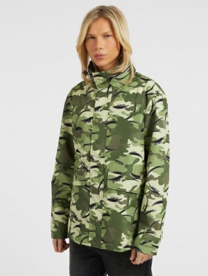 Raincoats Guess Camouflage Hombre Verdes | SE-050398