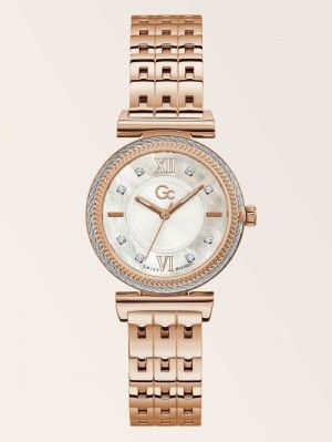 Relojes Guess GC Crystal Analogue Mujer Rosas Dorados | SE-725898