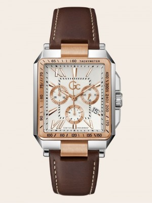 Relojes Guess GC Quartz Chronograph Hombre Plateados Rosas Dorados | SE-424361