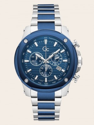 Relojes Guess GC Steel Chronograph Hombre Plateados Azules |