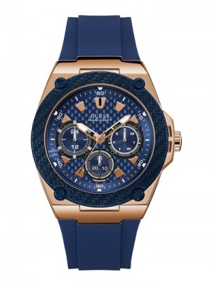 Relojes Guess Silicone Multi-function Hombre Azules | SE-841135