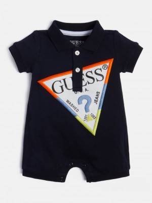 Rompers Guess Front Triangle Logo Niños Azules | SE-167749