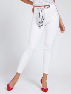 Ropa Guess Belted Skinny Fit Mujer Blancos | SE-154184