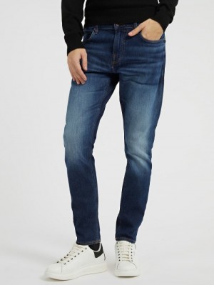 Ropa Guess Skinny Fit Hombre Azules | SE-021674