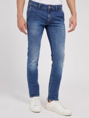 Ropa Guess Skinny Fit Hombre Azules | SE-033385