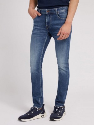 Ropa Guess Skinny Fit Hombre Azules | SE-636948