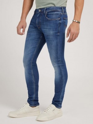 Ropa Guess Skinny Fit Hombre Azules | SE-809189