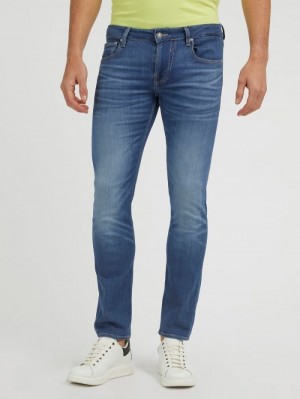 Ropa Guess Skinny Fit Hombre Azules | SE-941621