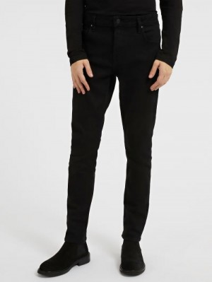 Ropa Guess Skinny Fit Hombre Negros | SE-848865