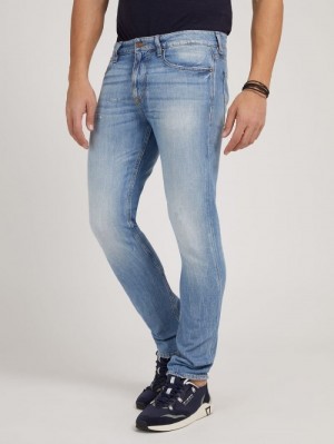 Ropa Guess Slim Fit Hombre Azules | SE-635323