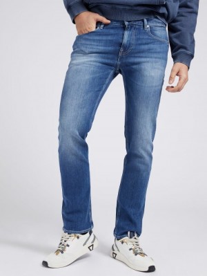 Ropa Guess Slim Fit Hombre Azules | SE-651302