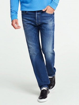 Ropa Guess Slim Fit Hombre Azules | SE-881456