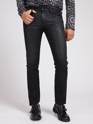 Ropa Guess Slim Fit Hombre Negros | SE-351022