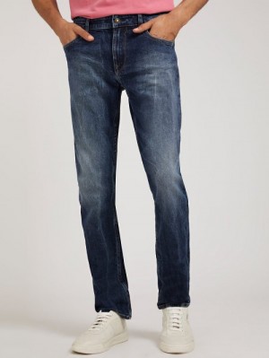 Ropa Guess Slim Tapered Fit Hombre Azules | SE-240722