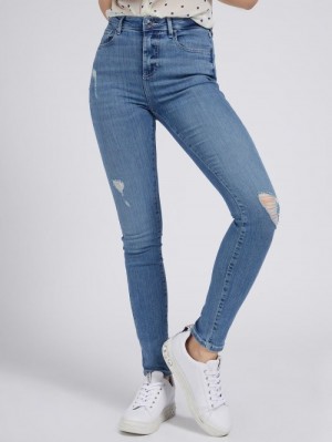 Ropa Guess Super Stretch Skinny Fit Mujer Azules | SE-271362