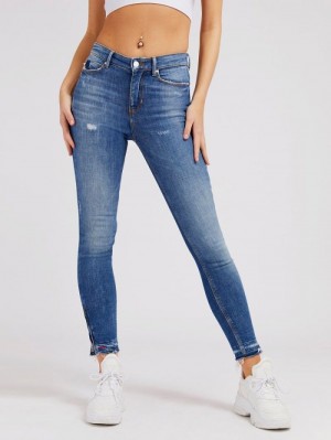 Ropa Guess Zipper Skinny Fit Mujer Azules | SE-423589