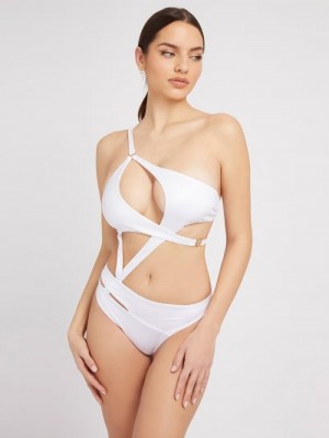 Ropa de Baño Guess Cross Monokini Mujer Blancos | SE-144471