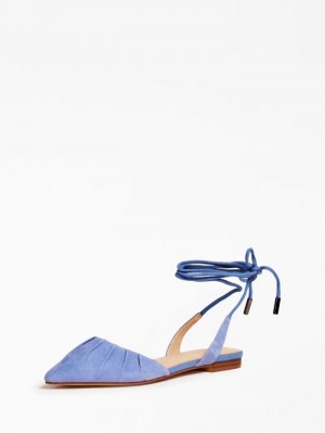 Sandalias Guess Carlas Suede Mujer Azules Claro | SE-801495