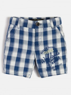 Short Guess Gingham Checked Niños Azules | SE-767070