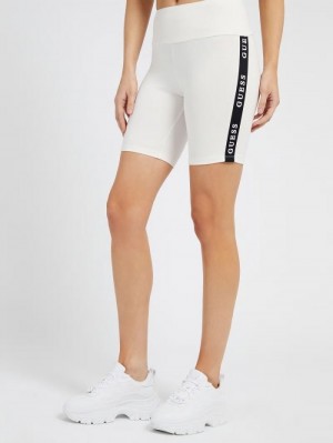 Short Guess Logo Tapebiker Mujer Blancos | SE-390404