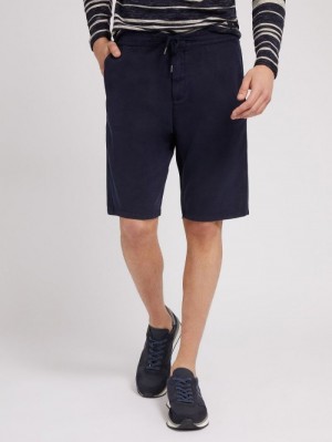 Short Guess Lyocell Shorts With Coulisse Hombre Azules | SE-464736