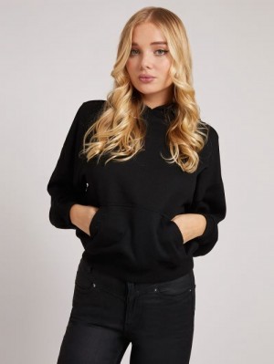 Sudaderas Guess Back Logo Hoodie Mujer Negros | SE-996785