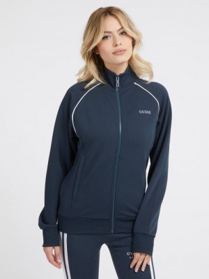 Sudaderas Guess Back Logo Mujer Azules Oscuro | SE-743967