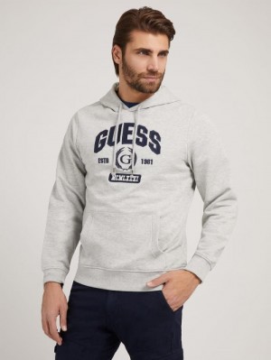 Sudaderas Guess Front Logo Hombre Grises Claro | SE-246674