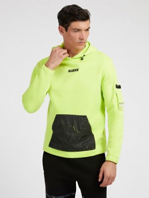 Sudaderas Guess Front Logo Hombre Verdes | SE-157463