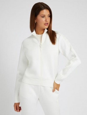 Sudaderas Guess Front Zip Mujer Blancos | SE-011944