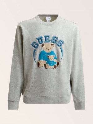 Sudaderas Guess Front-logo Hombre Grises | SE-045278