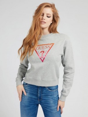 Sudaderas Guess Setting Stones Icon Logo Mujer Grises | SE-191949