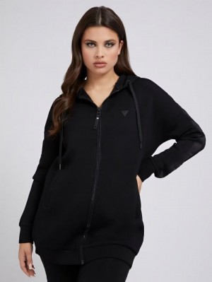 Sudaderas Guess Zip Fastening Mujer Negros | SE-050680