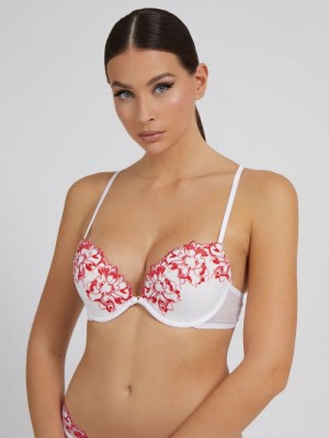 Sujetadores Guess Embroidery Push Up Mujer Rojos | SE-308210