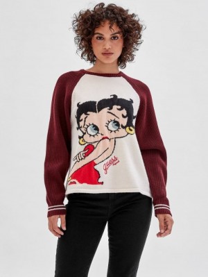 Suéteres Guess Betty Boop Mujer Blancos | SE-084879