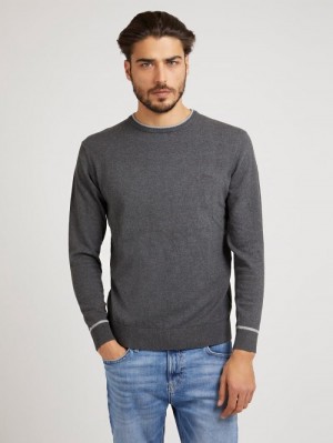 Suéteres Guess Crew Neck Stretch Cotton Hombre Marrom | SE-370251