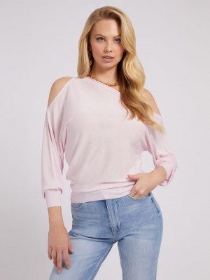 Suéteres Guess Off-shoulder Mujer Rosas | SE-236518