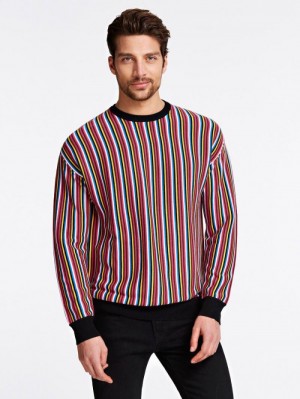 Suéteres Guess Striped Motif Hombre Multicolor | SE-220667