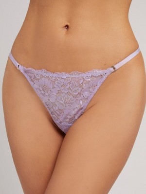 Tanga Guess Lurex Lace Mujer Lilac | SE-245719