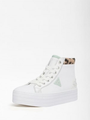 Tenis Guess Bask High-top Mujer Blancos | SE-942692