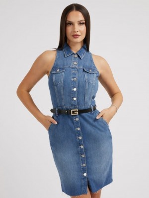 Vestido De Denim Guess Midi Mujer Azules | SE-713010