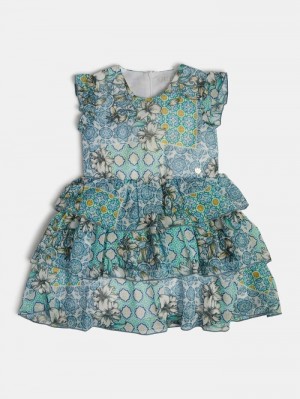 Vestido Guess All Over Floral Print Niños Azules | SE-912679