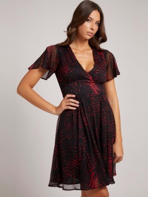 Vestido Guess All Over Print Mujer Rojos | SE-096091