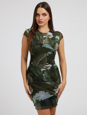 Vestido Guess All Over Print Mujer Verdes | SE-934438