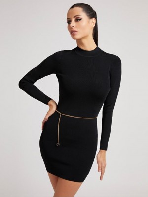 Vestido Guess Back Cut-out Sweater Mujer Negros | SE-917011