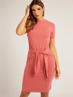 Vestido Guess Belted Mujer Rosas Claro | SE-908391