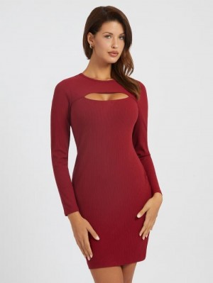 Vestido Guess Cut-out Sweater Mujer Rojos | SE-847471