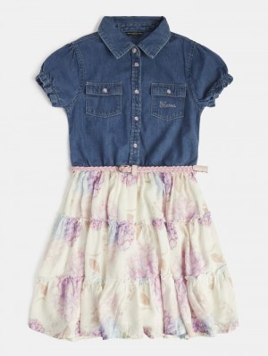 Vestido Guess Denim Niños Azules | SE-120239