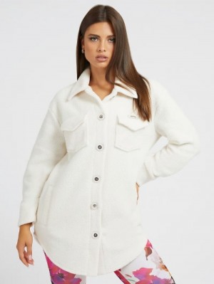 Vestido Guess Faux Fur Shirt Mujer Marrom | SE-380191