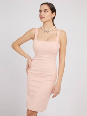 Vestido Guess Faux Suede Mujer Rosas | SE-091062